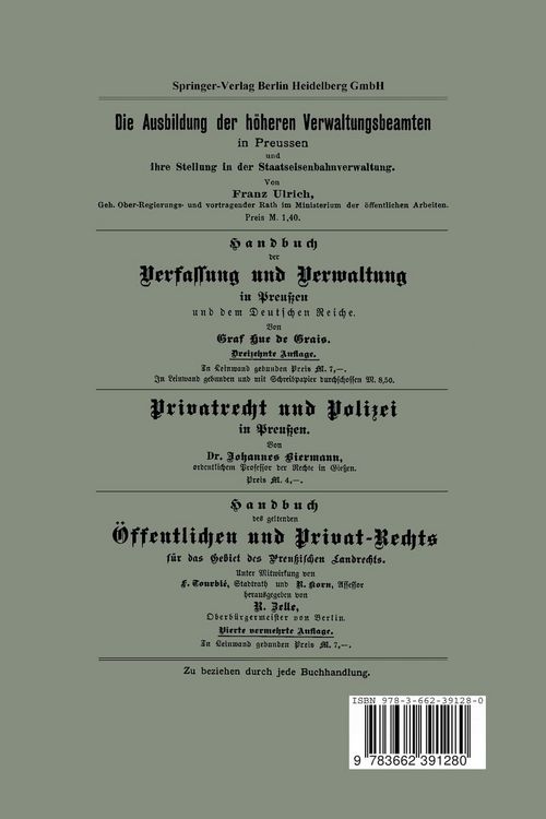 Produktbild: Ueber die staatswissenschaftliche Vorbildung zum h&ouml;heren Verwaltungsdienst in Preussen