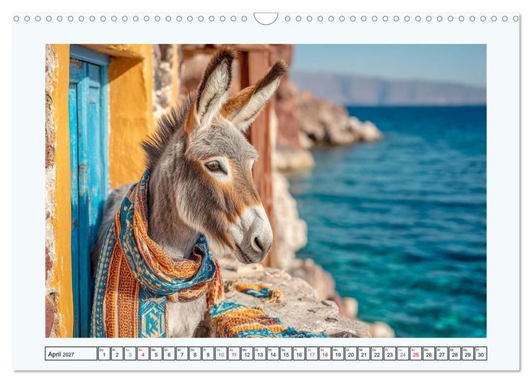 Produktbild: Sanfte Eselpoesie. Momente zwischen Bergwelt und Meer (Wandkalender 2027 DIN A3 quer), CALVENDO Monatskalender