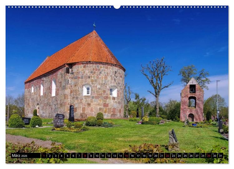 Produktbild: Kirchen in Ostfriesland (hochwertiger Premium Wandkalender 2026 DIN A2 quer), Kunstdruck in Hochglanz