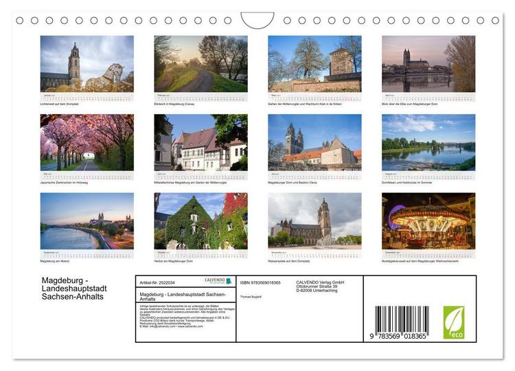 Produktbild: Magdeburg - Landeshauptstadt Sachsen-Anhalts (Wandkalender 2027 DIN A4 quer), CALVENDO Monatskalender