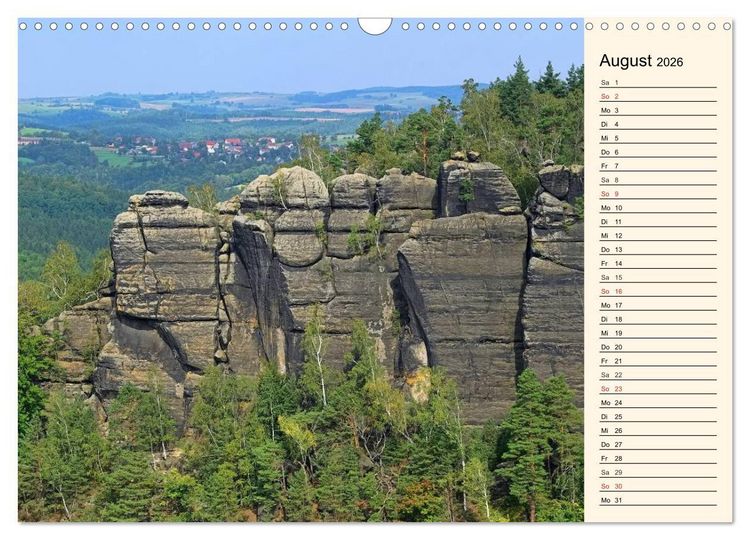 Produktbild: Elbsandsteingebirge (Wandkalender 2026 DIN A3 quer), CALVENDO Monatskalender