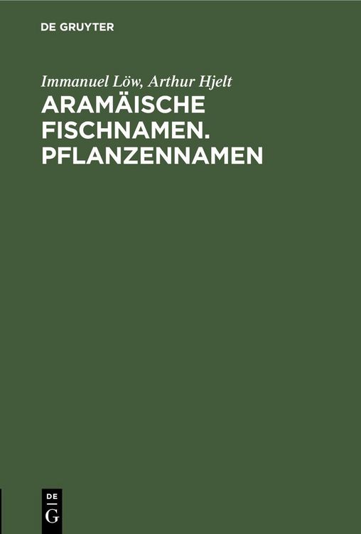 Produktbild: Aram&auml;ische Fischnamen. Pflanzennamen