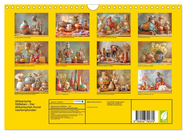 Produktbild: Afrikanische Stillleben - Der afrikanischen Kunst nachempfunden (Wandkalender 2027 DIN A4 quer), CALVENDO Monatskalender