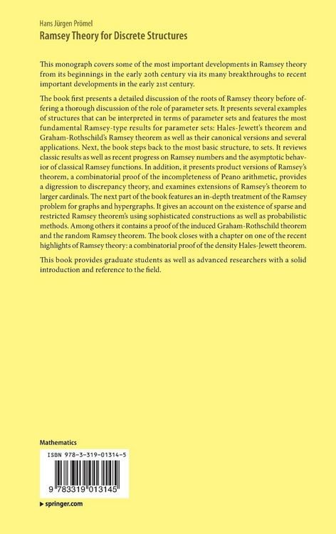 Produktbild: Ramsey Theory for Discrete Structures
