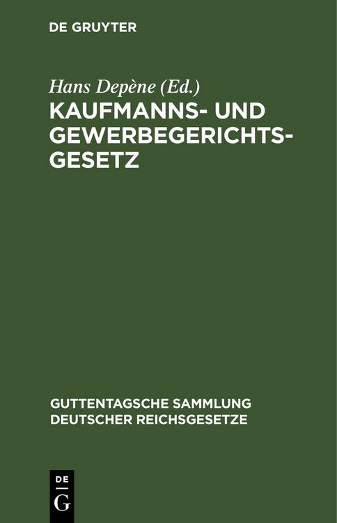 Produktbild: Kaufmanns- und Gewerbegerichtsgesetz