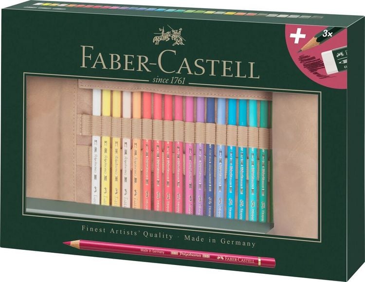 Produktbild: Faber-Castell K&uuml;nstlerfarbstifte Polychromos, 30er Stifterolle
