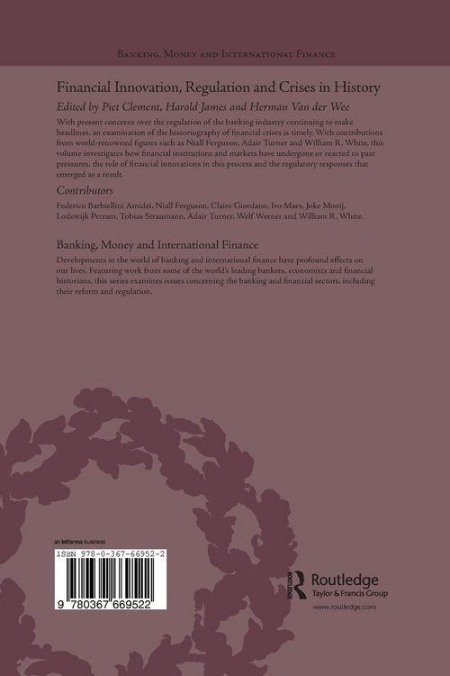 Produktbild: Financial Innovation, Regulation and Crises in History