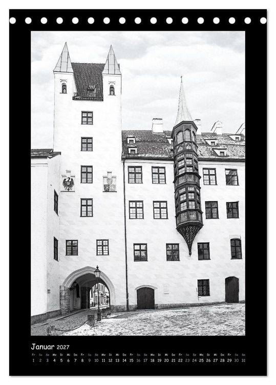 Produktbild: Liebenswertes M&uuml;nchen 2027 - Stilisierte Fotografien in schwarzwei&szlig; (Tischkalender 2027 DIN A5 hoch), CALVENDO Monatskalender