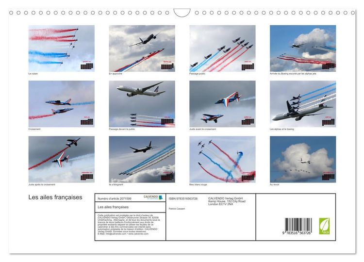 Produktbild: Les ailes fran&ccedil;aises (Calendrier mural 2026 DIN A3 vertical), CALVENDO calendrier mensuel