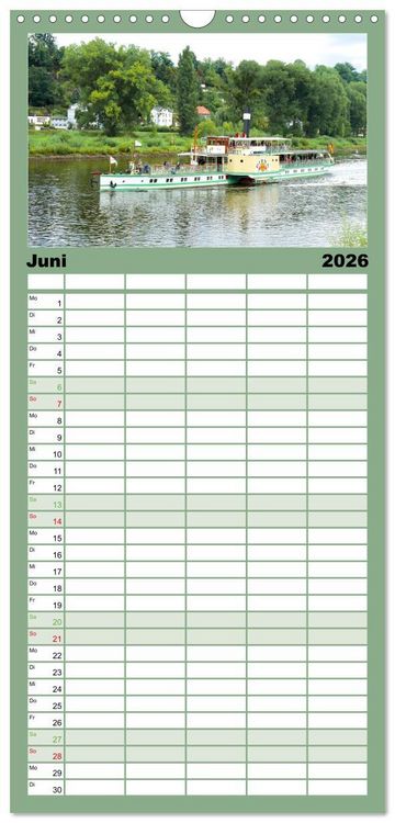 Produktbild: Familienplaner 2026 - Pirna - Tor zur S&auml;chsischen Schweiz mit 5 Spalten (Wandkalender, 21 x 45 cm) CALVENDO