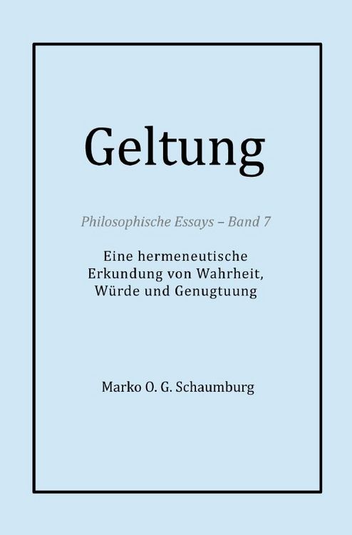 Produktbild: Philosophische Essays / Geltung