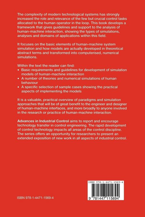 Produktbild: Modelling and Simulation of Human Behaviour in System Control