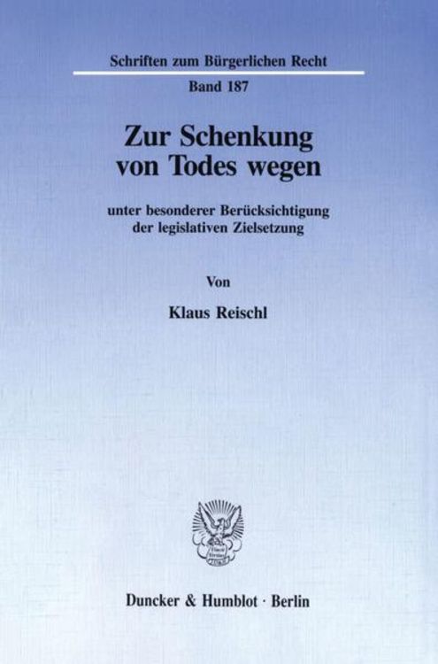 Produktbild: Zur Schenkung von Todes wegen