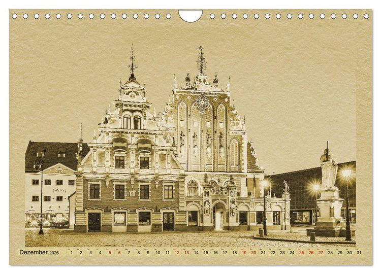 Produktbild: Riga &ndash; Ein Kalender im Zeitungsstil (Wandkalender 2026 DIN A4 quer), CALVENDO Monatskalender