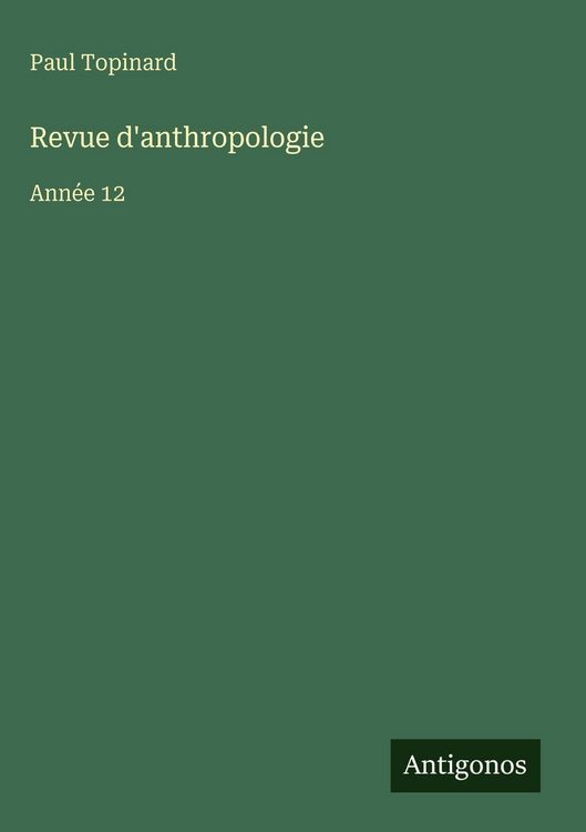 Produktbild: Revue d'anthropologie