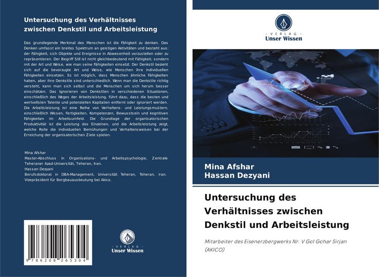 Produktbild: Untersuchung des Verh&auml;ltnisses zwischen Denkstil und Arbeitsleistung