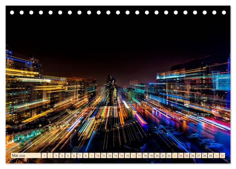 Produktbild: Metropolen der Welt - Skylines in der Nacht (Tischkalender 2026 DIN A5 quer), CALVENDO Monatskalender