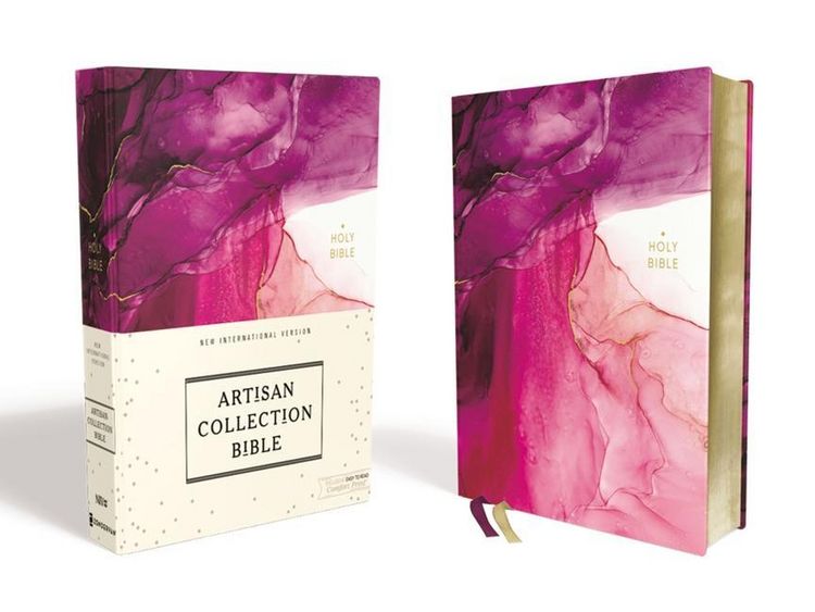 Produktbild: Niv, Artisan Collection Bible, Cloth Over Board, Pink, Art Gilded Edges, Red Letter Edition, Comfort Print