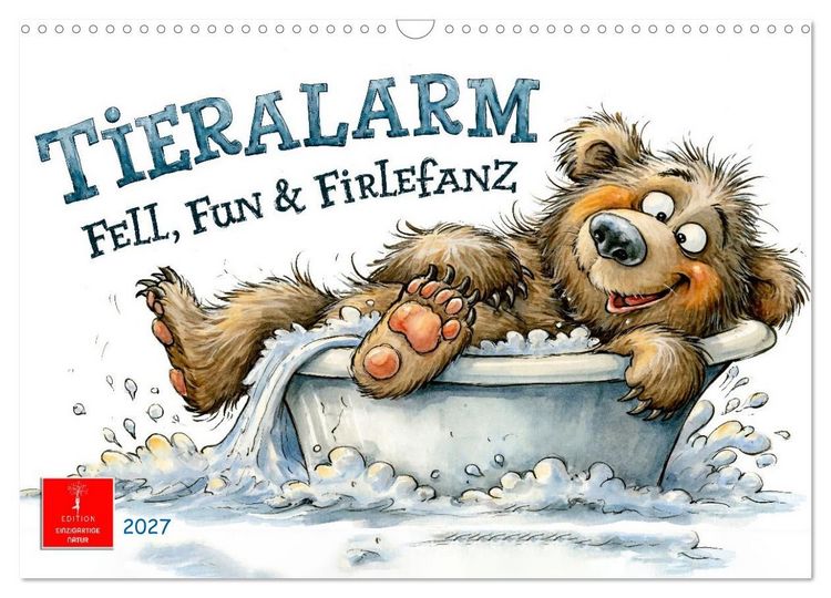 Produktbild: Tieralarm - Fell, Fun & Firlefanz (Wandkalender 2027 DIN A3 quer), CALVENDO Monatskalender