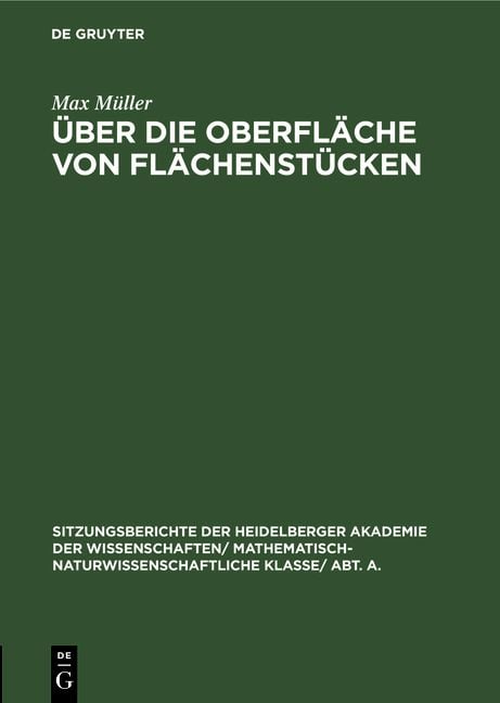 Produktbild: &Uuml;ber die Oberfl&auml;che von Fl&auml;chenst&uuml;cken