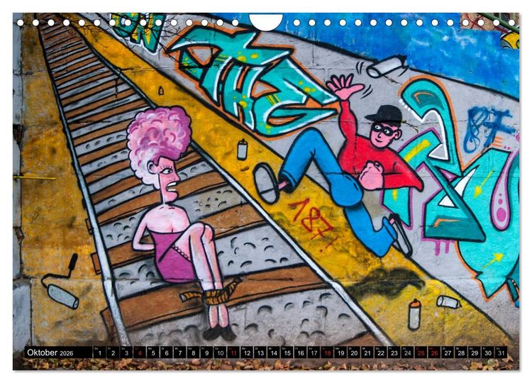 Produktbild: Streetart am Wiener Donaukanal (Wandkalender 2026 DIN A4 quer), CALVENDO Monatskalender