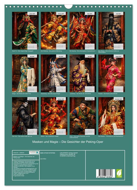 Produktbild: Masken und Magie &ndash; Die Gesichter der Peking-Oper (Wandkalender 2027 DIN A3 hoch), CALVENDO Monatskalender
