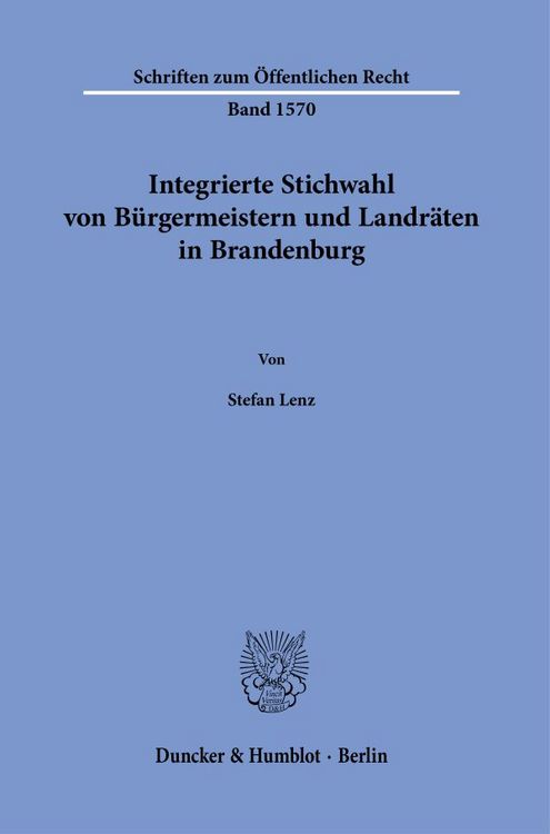 Produktbild: Integrierte Stichwahl von B&uuml;rgermeistern und Landr&auml;ten in Brandenburg