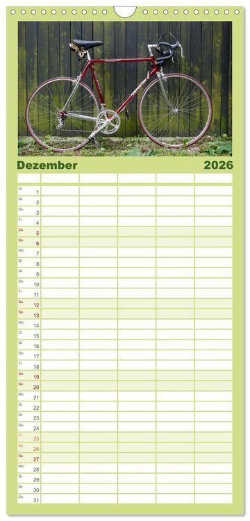 Produktbild: Familienplaner 2026 - Stahlrenner - Rennrad-Klassiker aus Europa mit 5 Spalten (Wandkalender, 21 x 45 cm) CALVENDO