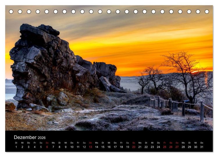 Produktbild: Teufelsmauer Harz (Tischkalender 2026 DIN A5 quer), CALVENDO Monatskalender