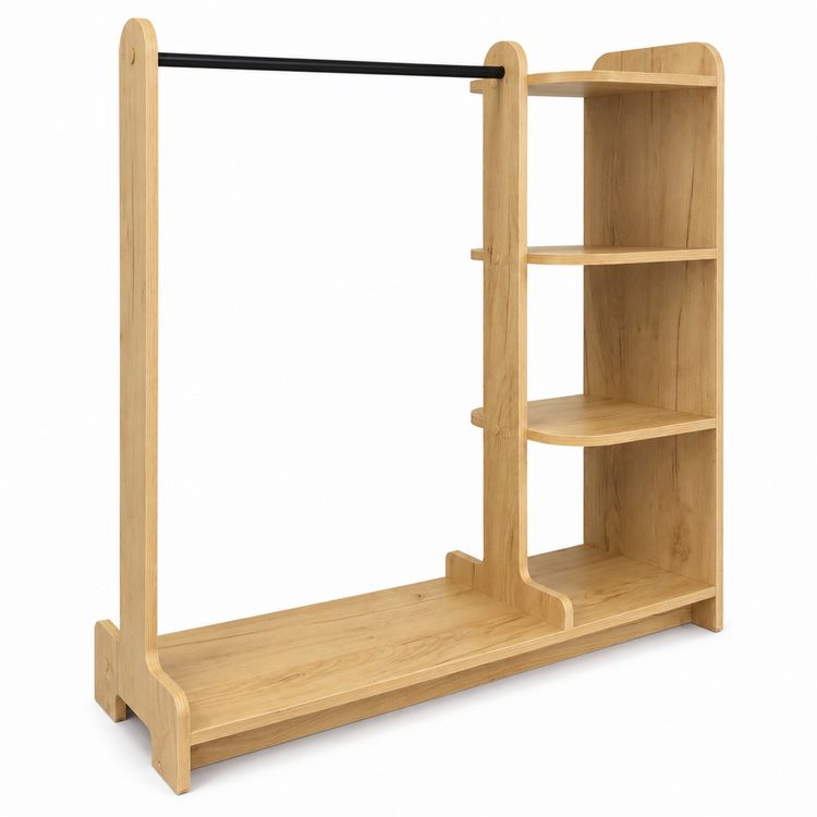 Produktbild: Holz Kleiderst&auml;nder mit Regal & Stange Lempu L