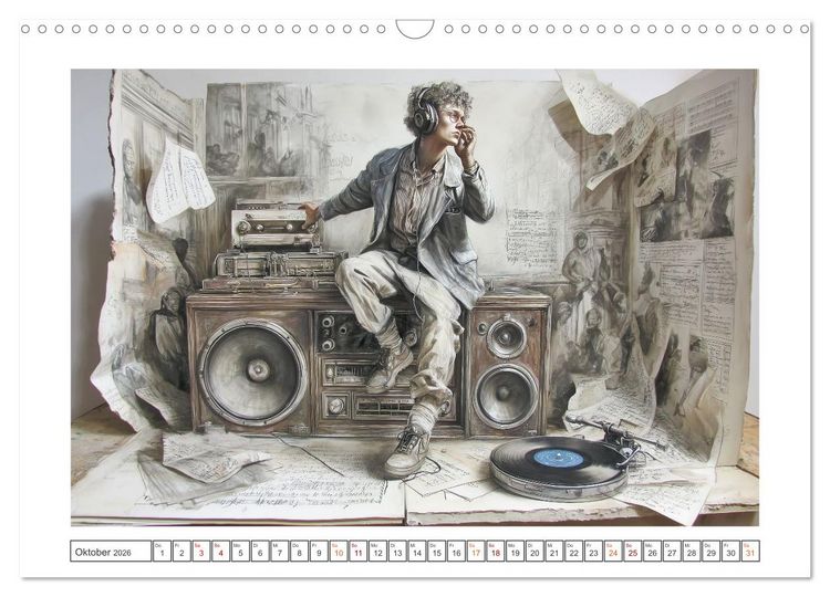 Produktbild: Herzschlag in Noten (Wandkalender 2026 DIN A3 quer), CALVENDO Monatskalender