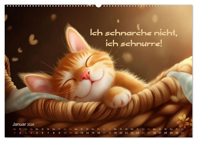 Produktbild: Samtpfotenspr&uuml;che (Wandkalender 2026 DIN A2 quer), CALVENDO Monatskalender