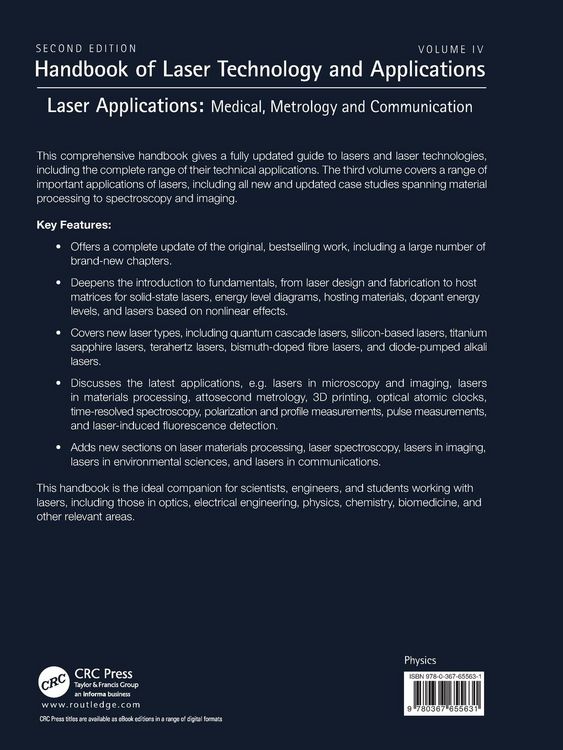 Produktbild: Handbook of Laser Technology and Applications
