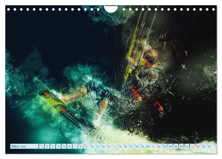 Produktbild: Kitesurfen extrem cool (Wandkalender 2026 DIN A4 quer), CALVENDO Monatskalender