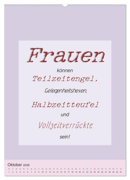 Produktbild: Was Mann &uuml;ber Frau wissen sollte und umgekehrt ... (hochwertiger Premium Wandkalender 2026 DIN A2 hoch), Kunstdruck in Hochglanz