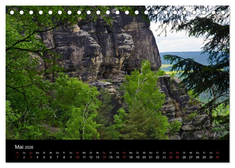 Produktbild: Die s&auml;chsische Schweiz 2026 (Tischkalender 2026 DIN A5 quer), CALVENDO Monatskalender