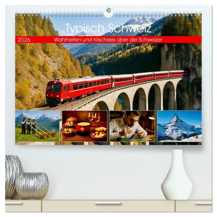 Produktbild: Typisch Schweiz (hochwertiger Premium Wandkalender 2026 DIN A2 quer), Kunstdruck in Hochglanz