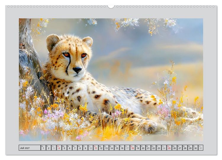 Produktbild: Geparden. Eleganz zwischen Speed und Stille (Wandkalender 2027 DIN A2 quer), CALVENDO Monatskalender