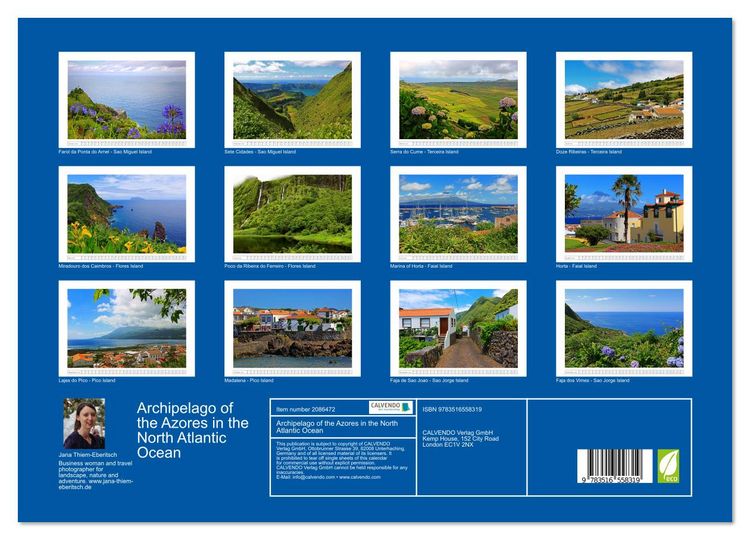 Produktbild: Archipelago of the Azores in the North Atlantic Ocean (Wall Calendar 2026 DIN A3 landscape), CALVENDO 12 Month Wall Calendar