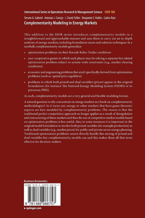 Produktbild: Complementarity Modeling in Energy Markets