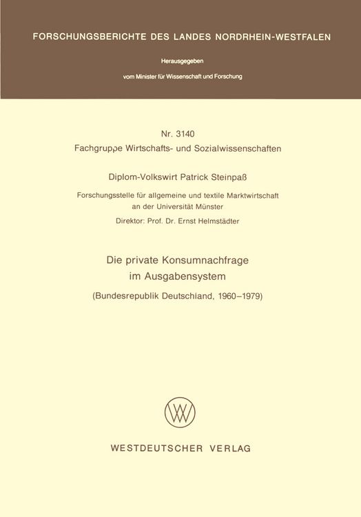 Produktbild: Die private Konsumnachfrage im Ausgabensystem