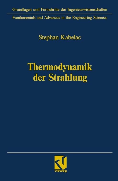 Produktbild: Thermodynamik der Strahlung