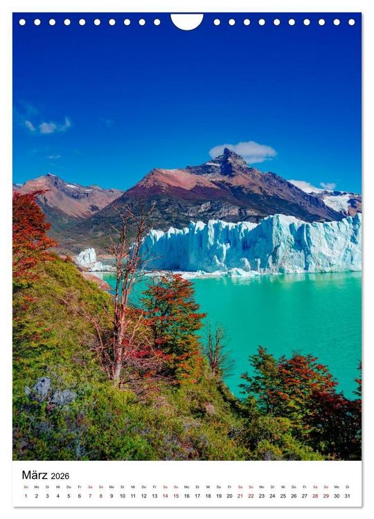 Produktbild: Patagonien, die sch&ouml;nsten Reiseziele: Wildnis am Rande der Welt (Wandkalender 2026 DIN A4 hoch), CALVENDO Monatskalender