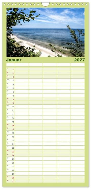 Produktbild: Familienplaner 2027 - Das idyllische Usedom mit 5 Spalten (Wandkalender, 21 x 45 cm) CALVENDO