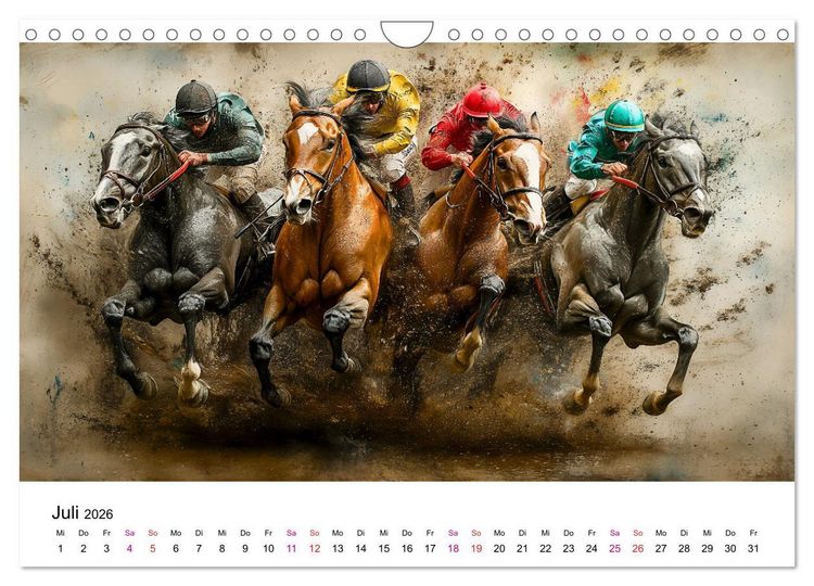 Produktbild: Pferderennen (Wandkalender 2026 DIN A4 quer), CALVENDO Monatskalender
