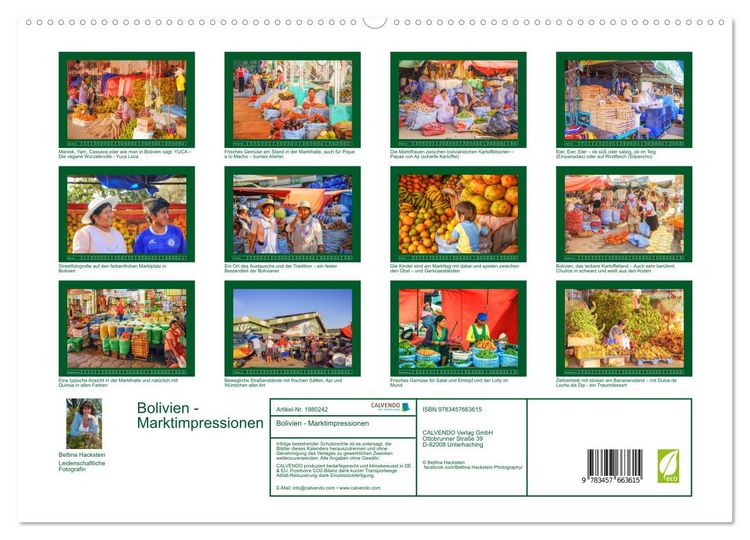 Produktbild: Bolivien - Marktimpressionen (hochwertiger Premium Wandkalender 2026 DIN A2 quer), Kunstdruck in Hochglanz