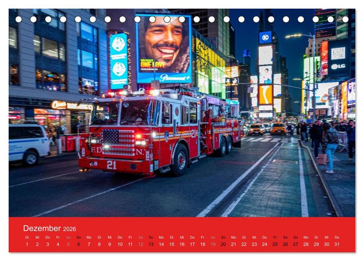 Produktbild: Feuerwehr New York - Heart of the City (Tischkalender 2026 DIN A5 quer), CALVENDO Monatskalender
