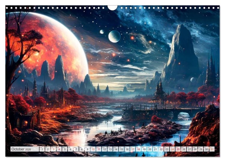 Produktbild: SCIENCE FICTION Life on distant planets (Wall Calendar 2026 DIN A3 landscape), CALVENDO 12 Month Wall Calendar
