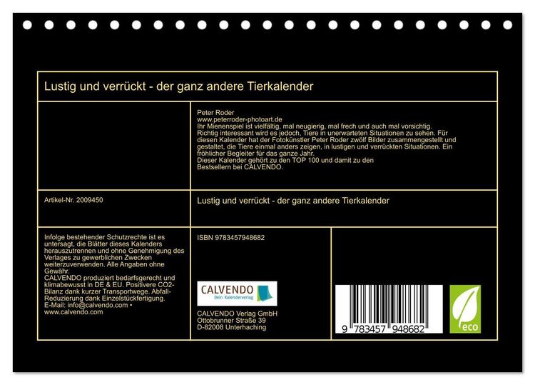 Produktbild: Lustig und verr&uuml;ckt - der ganz andere Tierkalender (Tischkalender 2026 DIN A5 quer), CALVENDO Monatskalender