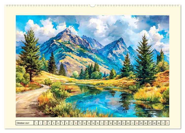 Produktbild: USA Impressionen. Zwischen Metropolen und Nationalparks (Wandkalender 2027 DIN A2 quer), CALVENDO Monatskalender
